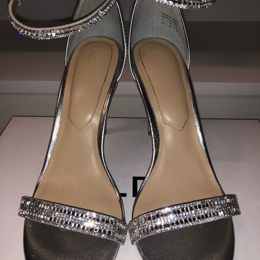 Sparkly Silver ALDO Heeled Sandals